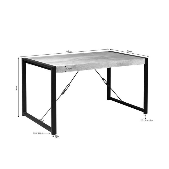 STARFURN Eettafel Britt Mangohout Naturel 160x80-Eettafels-Starfurn