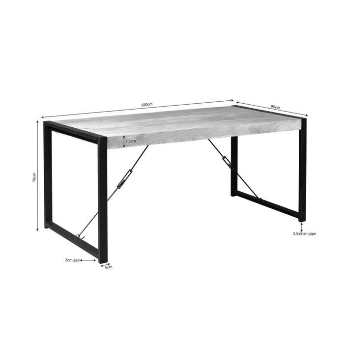 STARFURN Eettafel Britt Mangohout Naturel 180x90-Eettafels-Starfurn