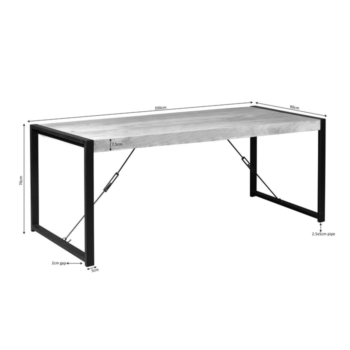STARFURN Eettafel Britt Mangohout Naturel 200x90-Eettafels-Starfurn