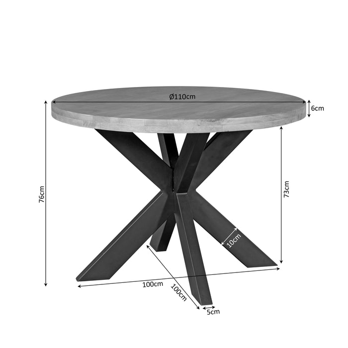 STARFURN Eettafel Dakota | 110 cm | Rond-Eettafels-Starfurn