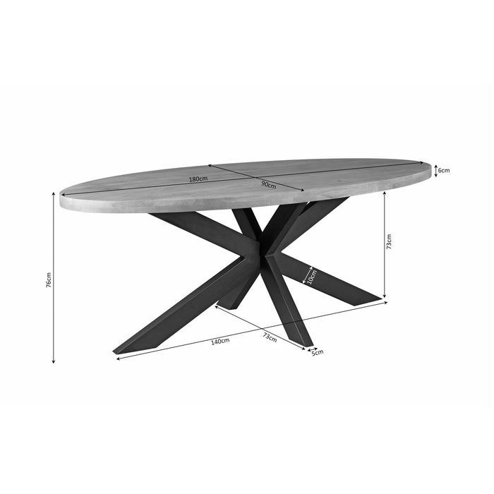 STARFURN Eettafel Dakota | 180 cm | Ovaal-Eettafels-Starfurn