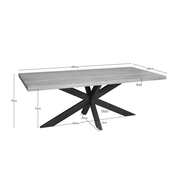STARFURN Eettafel Dakota | 220 cm | Rechthoek-Eettafels-Starfurn