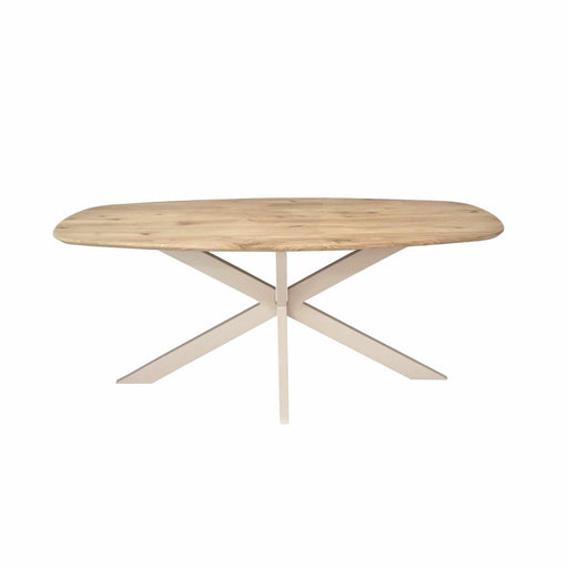 STARFURN Eettafel Eiken eettafel Ferris Deens Ovaal 180 cm Naturel Poot-Eettafels-Starfurn