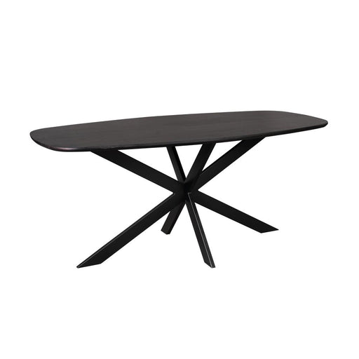 STARFURN Eettafel Eiken eettafel Ferris Deens Ovaal 180 cm Zwart-Eettafels-Starfurn
