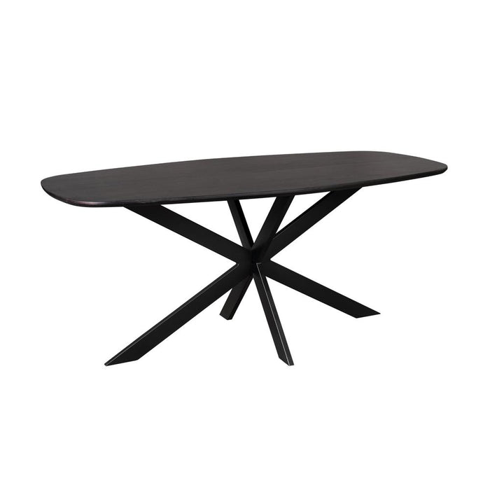 STARFURN Eettafel Eiken eettafel Ferris Deens Ovaal 180 cm Zwart-Eettafels-Starfurn
