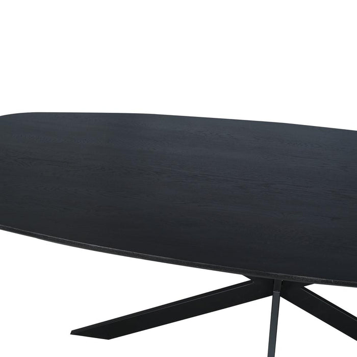 STARFURN Eettafel Eiken eettafel Ferris Deens Ovaal 200 cm Zwart-Eettafels-Starfurn