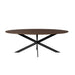 STARFURN Eettafel Eiken eettafel Ferris Ovaal 180 cm Bruin 180x100x76 cm-Eettafels-Starfurn