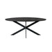STARFURN Eettafel Eiken eettafel Ferris Ovaal 180 cm Zwart 180x100x76 cm-Eettafels-Starfurn