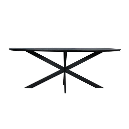 STARFURN Eettafel Eiken eettafel Ferris Ovaal 210 cm Zwart 210x100x76 cm-Eettafels-Starfurn