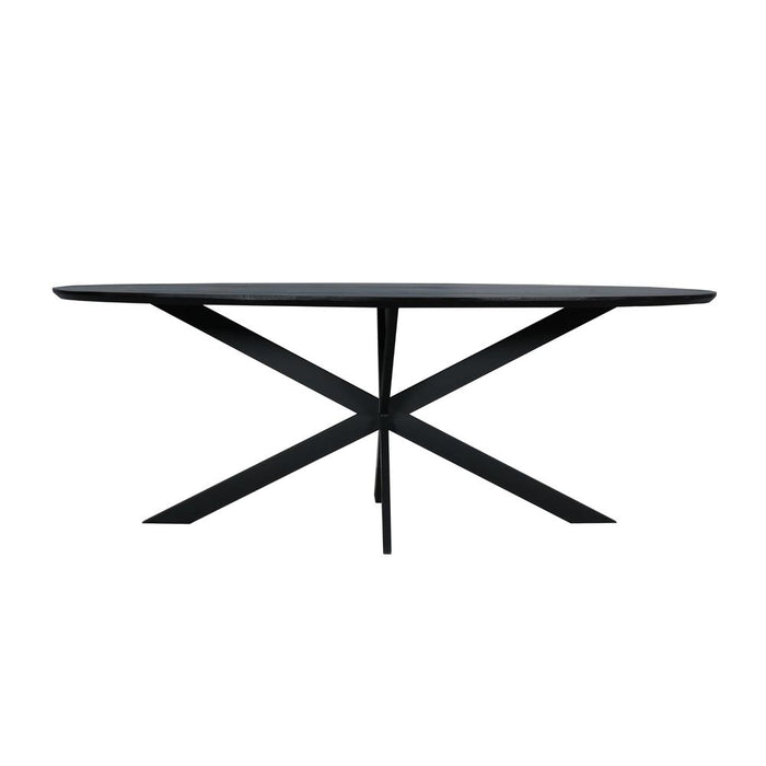 STARFURN Eettafel Eiken eettafel Ferris Ovaal 210 cm Zwart 210x100x76 cm-Eettafels-Starfurn