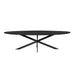 STARFURN Eettafel Eiken eettafel Ferris Ovaal 280 cm Zwart 280x110x76 cm-Eettafels-Starfurn