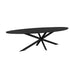 STARFURN Eettafel Eiken eettafel Ferris Ovaal 280 cm Zwart 280x110x76 cm-Eettafels-Starfurn