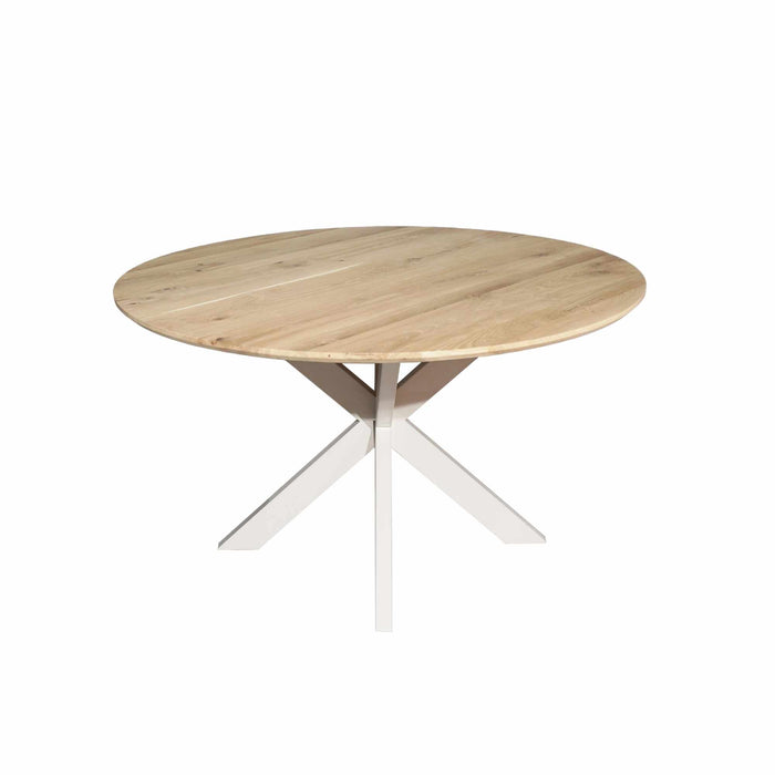 STARFURN Eettafel Eiken eettafel Ferris Rond 130 cm Naturel Poot Zand-Eettafels-Starfurn
