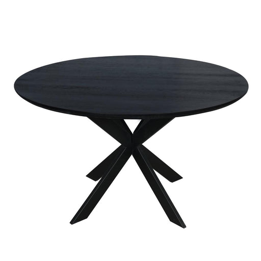 STARFURN Eettafel Eiken eettafel Ferris Rond 130 cm Zwart 130x130x76 cm-Eettafels-Starfurn
