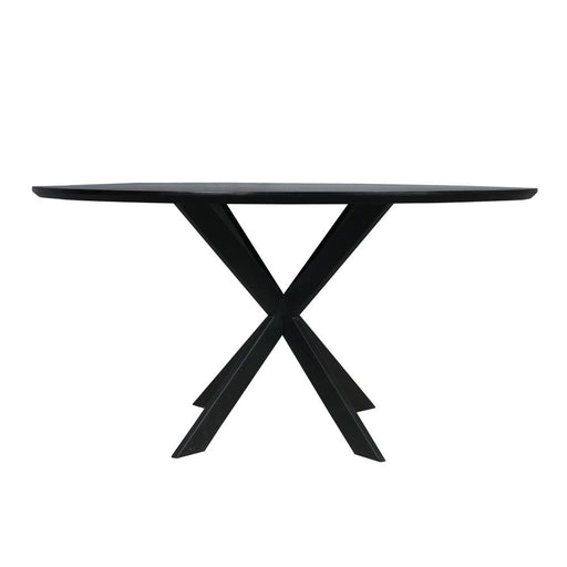 STARFURN Eettafel Eiken eettafel Ferris Rond 150 cm Zwart 150x150x76 cm-Eettafels-Starfurn