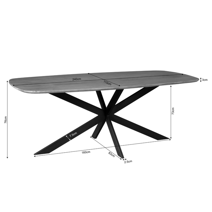 Dining table Elegance - Danish oval - 240x110 cm