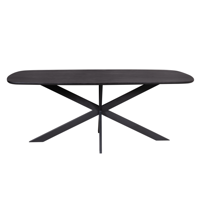 STARFURN Eettafel Elegance Zwart Deens ovaal 200x100 cm-Eettafels-Starfurn
