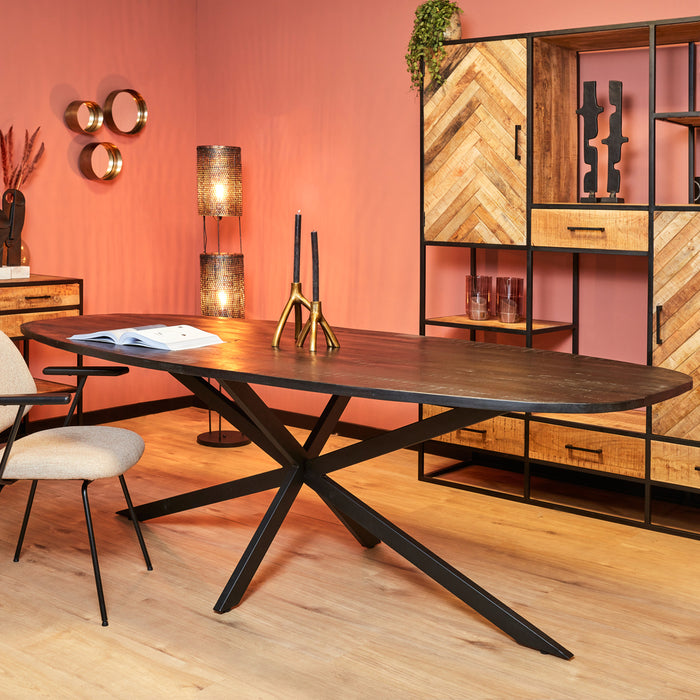 STARFURN Eettafel Elegance Zwart Deens ovaal 240x110 cm-Eettafels-Starfurn