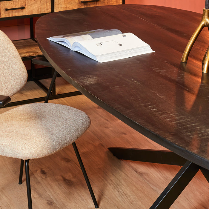 STARFURN Eettafel Elegance Zwart Deens ovaal 240x110 cm-Eettafels-Starfurn