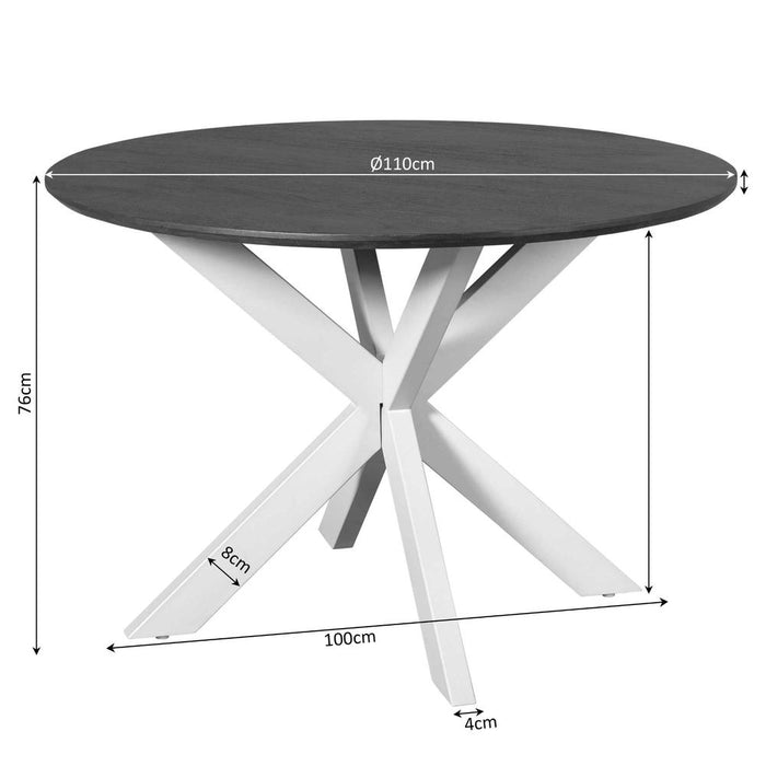 STARFURN Eettafel Madison Bruin 110 cm Poot Zand 110x110x76 cm-Eettafels-Starfurn