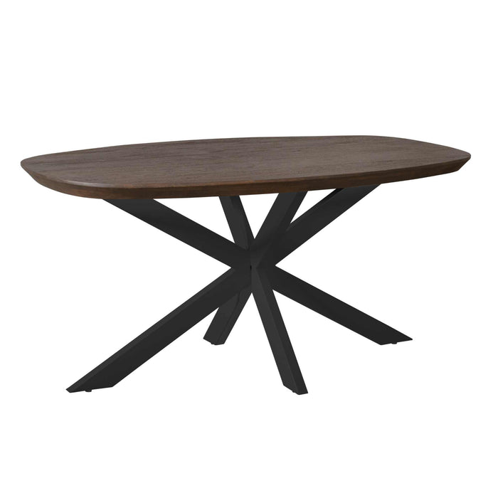 STARFURN Eettafel Madison Bruin 160 cm Deens Ovaal Poot Zwart 160x90x76 cm-Eettafels-Starfurn