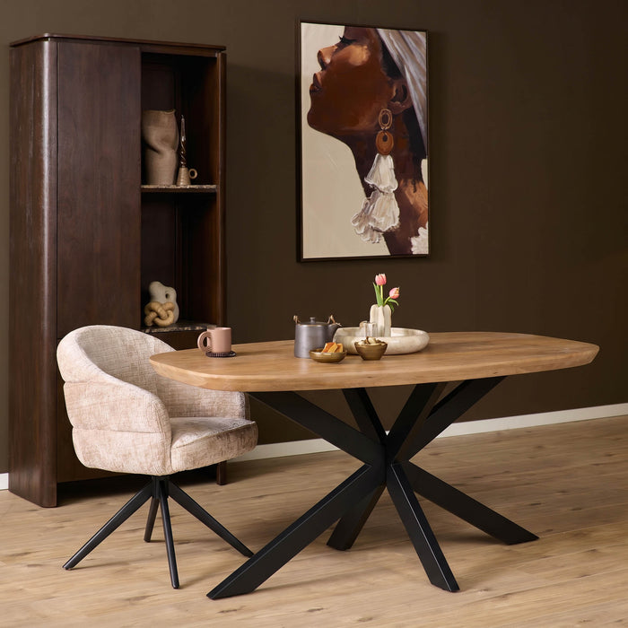 STARFURN Eettafel Madison Naturel 160 cm Deens ovaal 160x90x76 cm-Eettafels-Starfurn