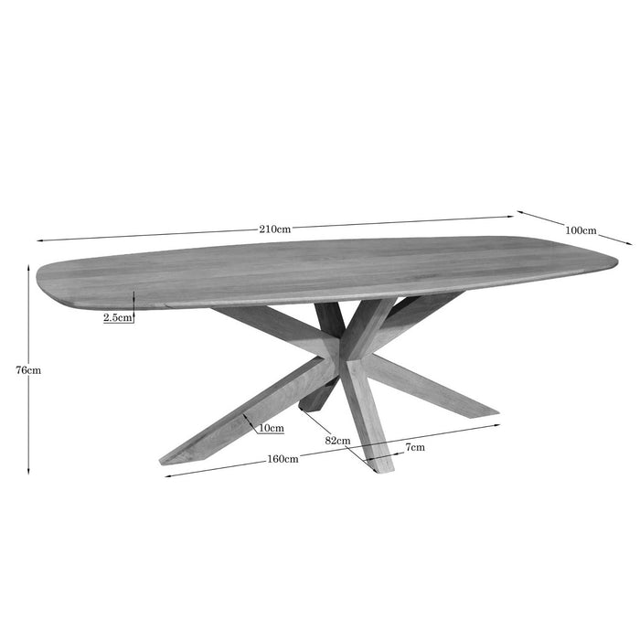 STARFURN Eettafel Nina | Deens ovaal | 210 cm-Eettafels-Starfurn