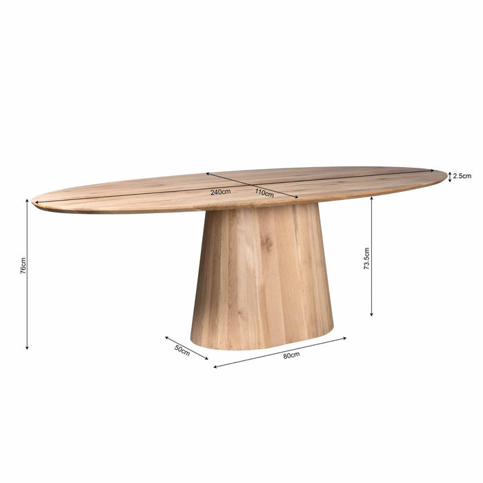Dining Table Riga - 240 cm - Natural Oak