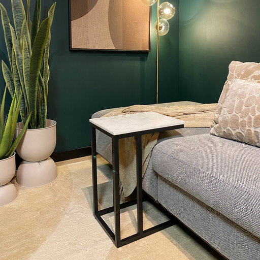 STARFURN Eettafel Slider Nova Wit marble 40x30x54 cm-Eettafels-Starfurn