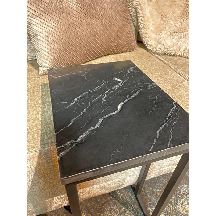 STARFURN Eettafel Slider Nova Zwart marble 40x30x54 cm-Eettafels-Starfurn