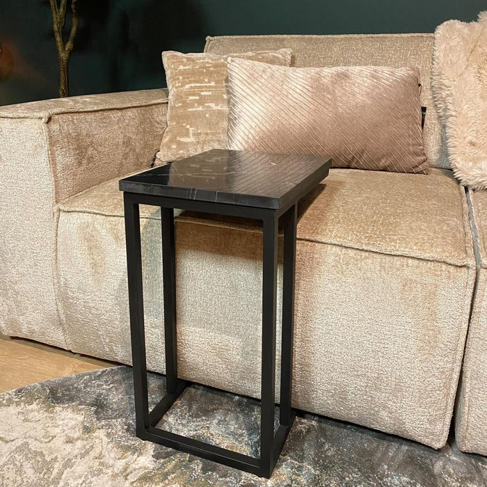 STARFURN Eettafel Slider Nova Zwart marble 40x30x54 cm-Eettafels-Starfurn