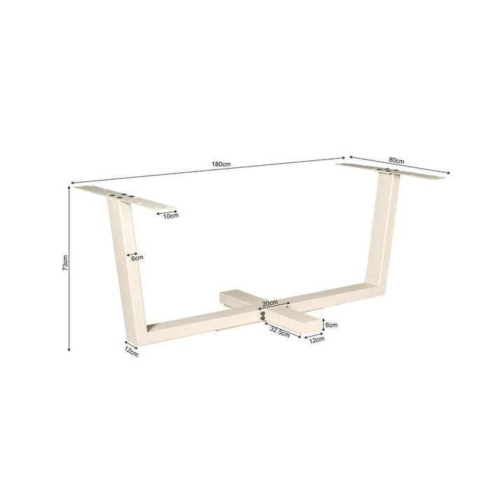 STARFURN Eettafel Tafelpoten Zand Metaal 180x80 cm-Eettafels-Starfurn