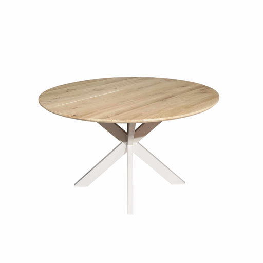 STARFURN Eiken eettafel Ferris | Rond 150 cm | Naturel | Poot Sand-Eettafels-Starfurn