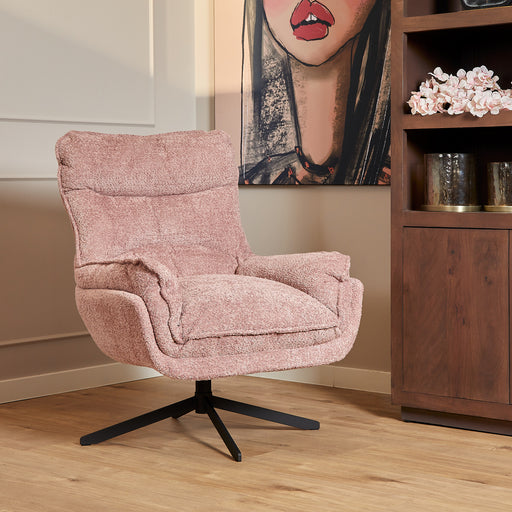 STARFURN Fauteuil Vera Roze Metaal 115 cm 115x83x59 cm-Fauteuils-Starfurn