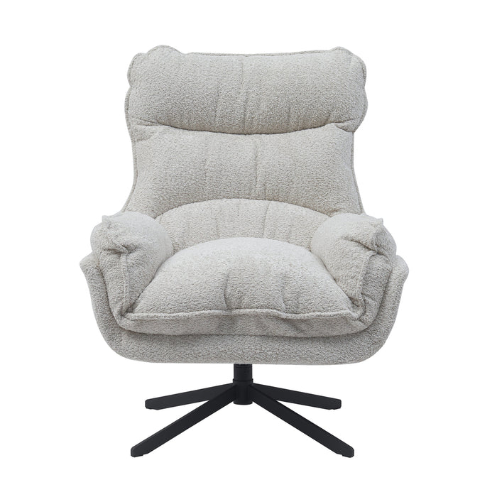 STARFURN Fauteuil Vera Wit Metaal 115 cm 115x83x59 cm-Fauteuils-Starfurn