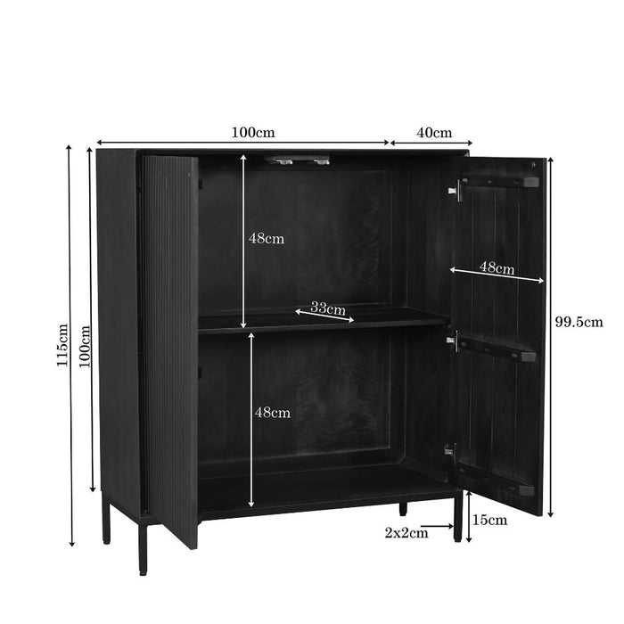 STARFURN Kabinet kast Madison Bruin Mangohout 100 cm-Opbergkasten-Starfurn