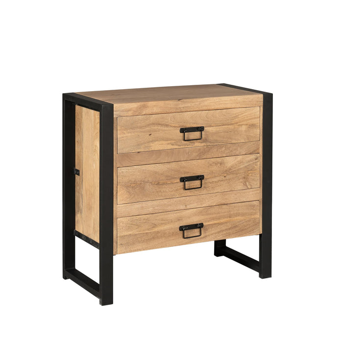 STARFURN Ladenkast Britt Mangohout Naturel 80cm Drie Lades-Ladenkasten-Starfurn