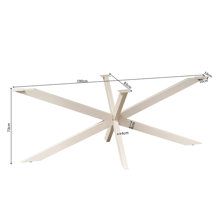 STARFURN Matrixpoot Zand Ovaal/Rechthoek 190 cm Koker 4x8 cm-Tafelpoten-Starfurn