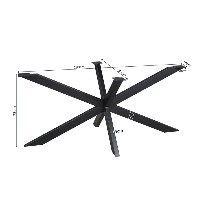 STARFURN Matrixpoot Zwart Ovaal/Rechthoek 190 cm Koker 4x8 cm-Tafelpoten-Starfurn