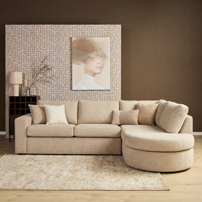 STARFURN MySofa Alma Hoekbank Beige 2,5 zits+Divan Rechts-Banken-Starfurn