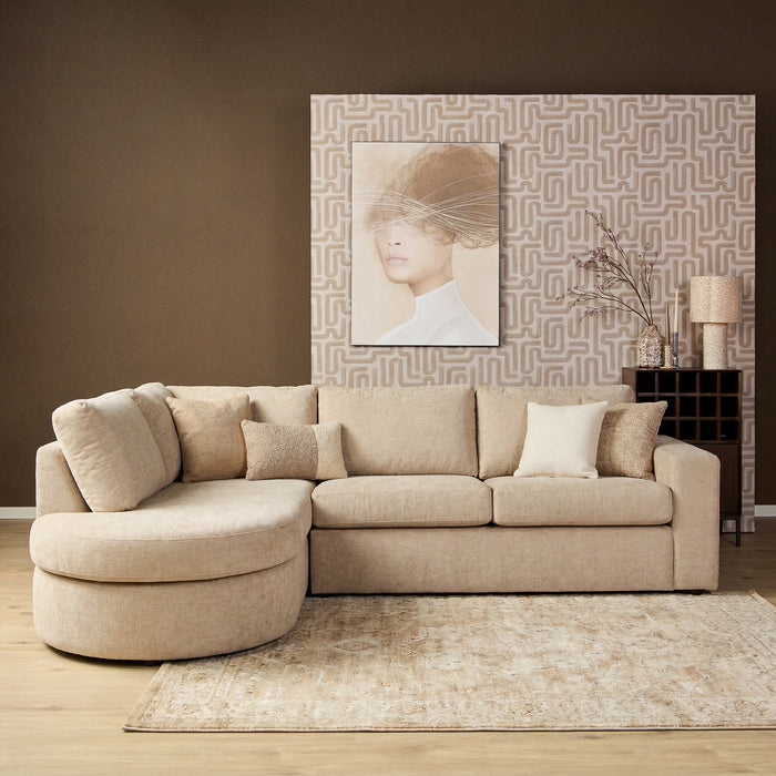 STARFURN MySofa Alma Hoekbank Beige Divan Links+2,5 zits-Banken-Starfurn