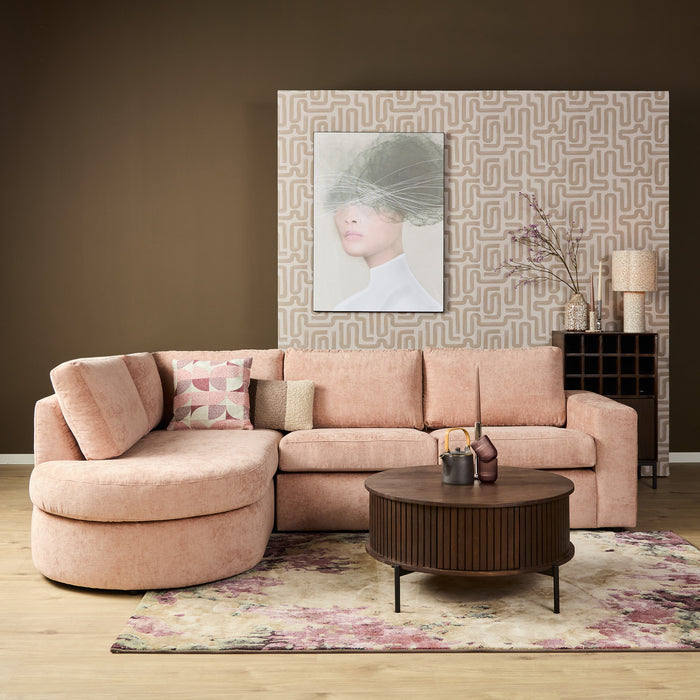 STARFURN MySofa Alma Hoekbank Roze 2,5 zits+Divan Rechts