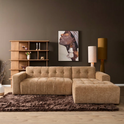 STARFURN MySofa Ruby Hoekbank Camel 2,5 zits AL + Lounge R-Banken-Starfurn