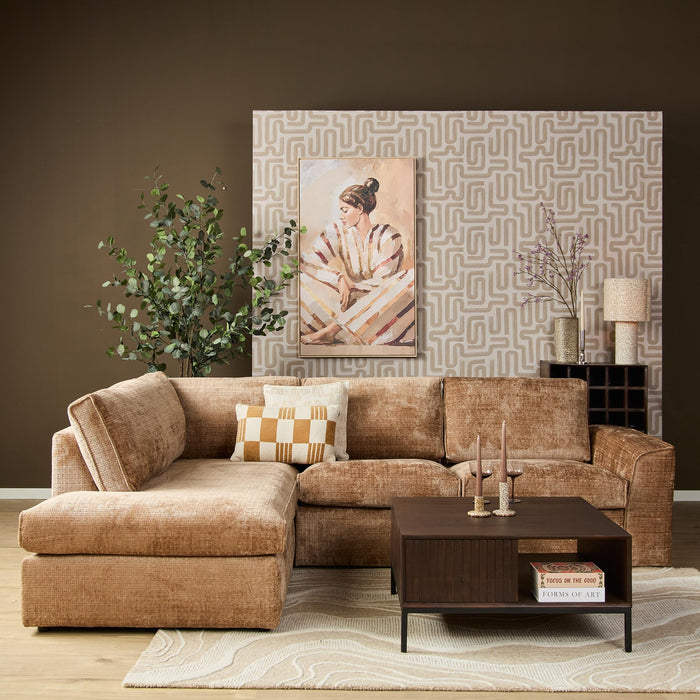 STARFURN MySofa Teddy Hoekbank Cinnamon Divan Links+2,5 zits-Banken-Starfurn