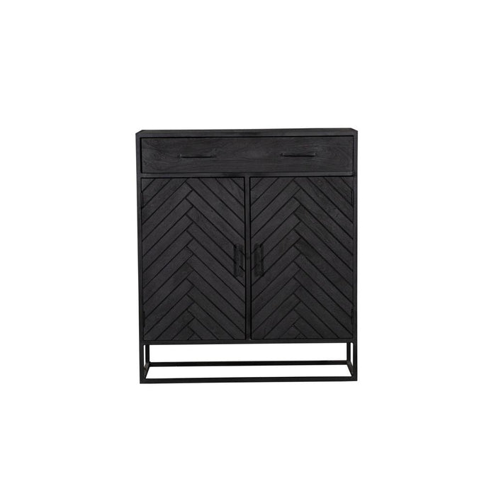 STARFURN Opbergkast Kabinet kast New York Mangohout en staal 100 cm-Opbergkasten-Starfurn