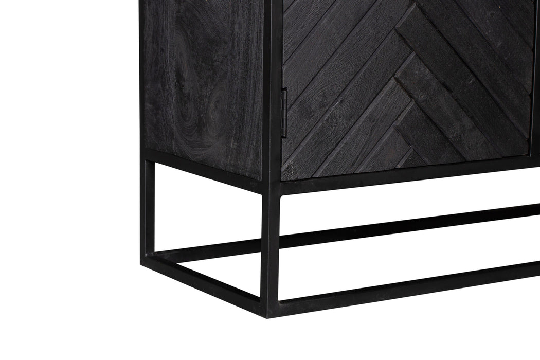 New York Cabinet - Mango Wood and Steel - 100 cm