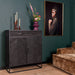 STARFURN Opbergkast Kabinet kast New York Mangohout en staal 100 cm-Opbergkasten-Starfurn
