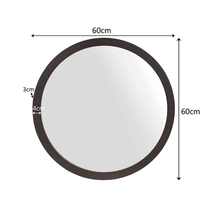 STARFURN Ronde spiegel Dide Bruin Mangohout 60 cm-Spiegels-Starfurn