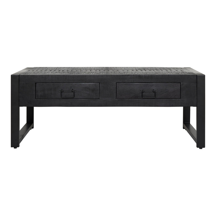 STARFURN Salontafel Boaz Zwart met 2 lades 120 cm 120x60x45 cm-Salontafels-Starfurn