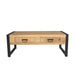 STARFURN Salontafel Britt Mangohout Naturel 120x60 Twee Lades-Salontafels-Starfurn